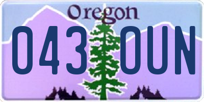 OR license plate 043OUN