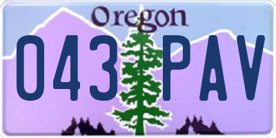 OR license plate 043PAV