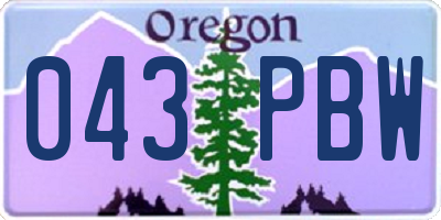 OR license plate 043PBW