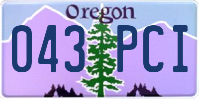 OR license plate 043PCI