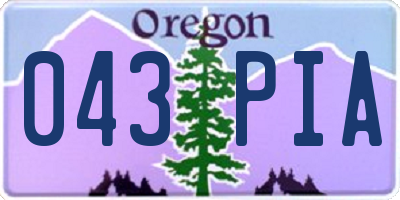 OR license plate 043PIA