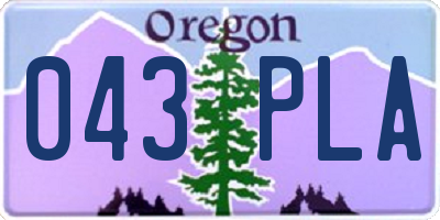 OR license plate 043PLA