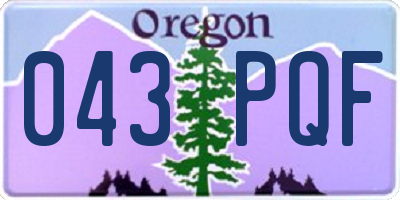 OR license plate 043PQF