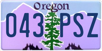 OR license plate 043PSZ