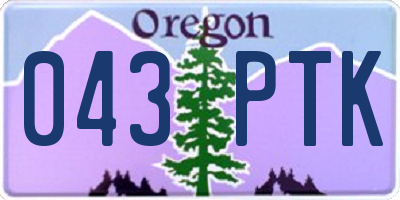 OR license plate 043PTK