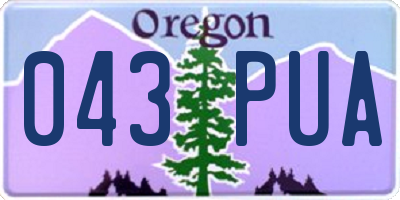 OR license plate 043PUA