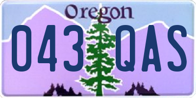 OR license plate 043QAS