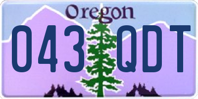 OR license plate 043QDT