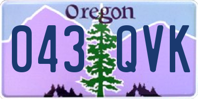 OR license plate 043QVK