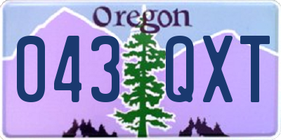 OR license plate 043QXT