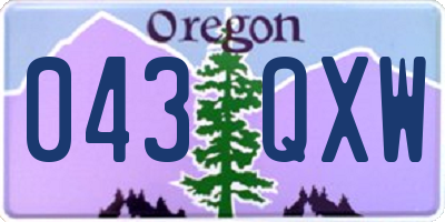 OR license plate 043QXW