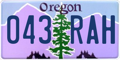 OR license plate 043RAH