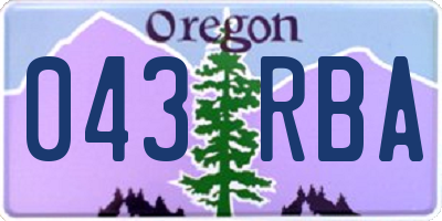 OR license plate 043RBA