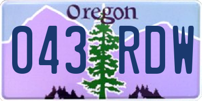 OR license plate 043RDW
