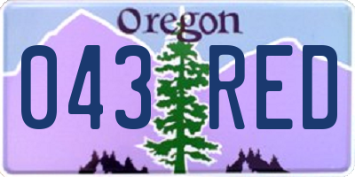 OR license plate 043RED