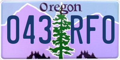 OR license plate 043RFO