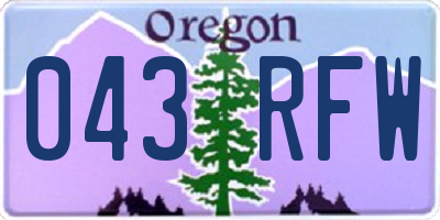 OR license plate 043RFW