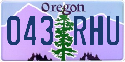 OR license plate 043RHU