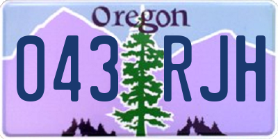 OR license plate 043RJH