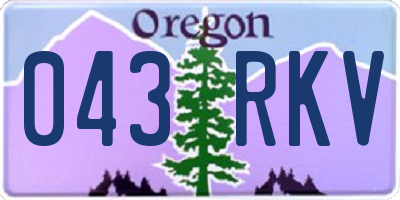 OR license plate 043RKV