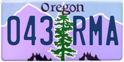 OR license plate 043RMA