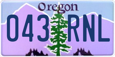 OR license plate 043RNL