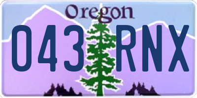 OR license plate 043RNX