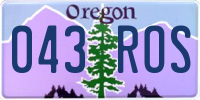 OR license plate 043ROS