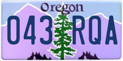 OR license plate 043RQA