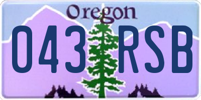 OR license plate 043RSB