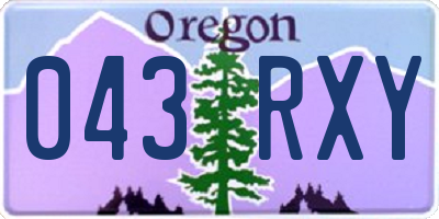 OR license plate 043RXY