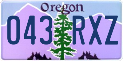 OR license plate 043RXZ