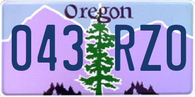 OR license plate 043RZO