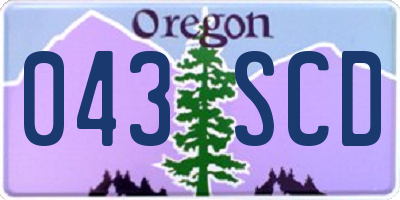 OR license plate 043SCD