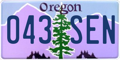 OR license plate 043SEN