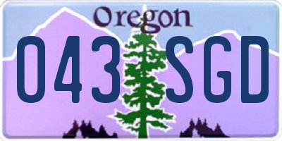 OR license plate 043SGD