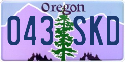 OR license plate 043SKD