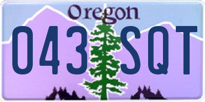OR license plate 043SQT