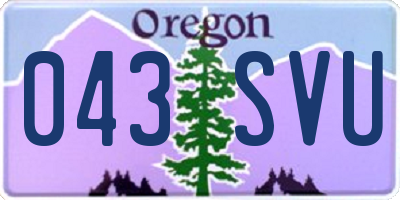 OR license plate 043SVU