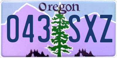 OR license plate 043SXZ