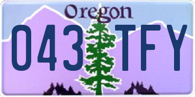 OR license plate 043TFY