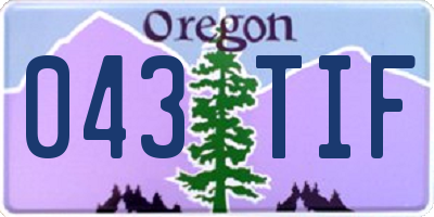 OR license plate 043TIF