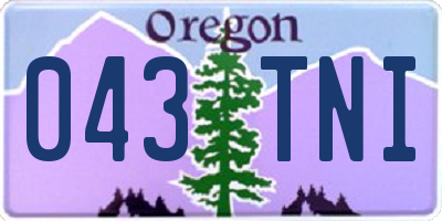 OR license plate 043TNI
