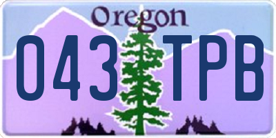 OR license plate 043TPB