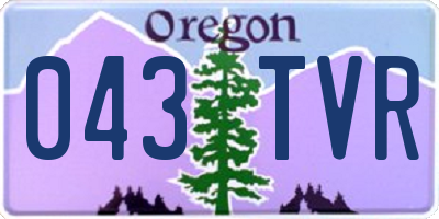 OR license plate 043TVR