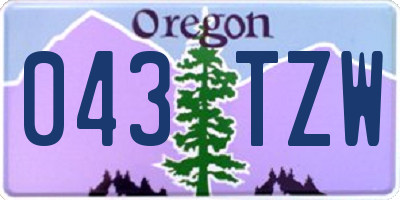 OR license plate 043TZW