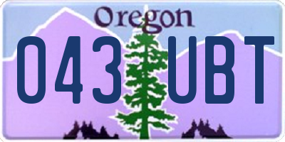 OR license plate 043UBT