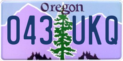 OR license plate 043UKQ