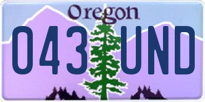 OR license plate 043UND