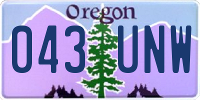 OR license plate 043UNW